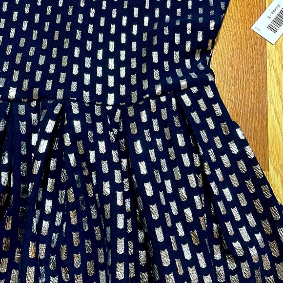 NWT Elegant LuLaRoe Amelia, Navy w/Silver Foiling, sz S - Picture 4 of 8
